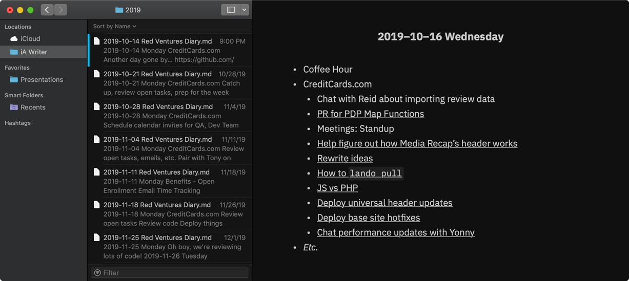 Example Logs Diary