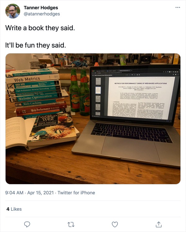 Tanner on Twitter: “Write a book they said. It'll be fun they said.”